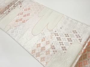 ヱ霞曲線に花菱模様織出し袋帯